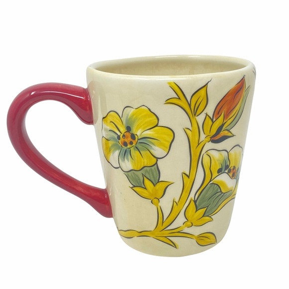 PIER 1 Handcrafted Earthenware Floral Cup/Mug Cassandra. - Picture 3 of 6